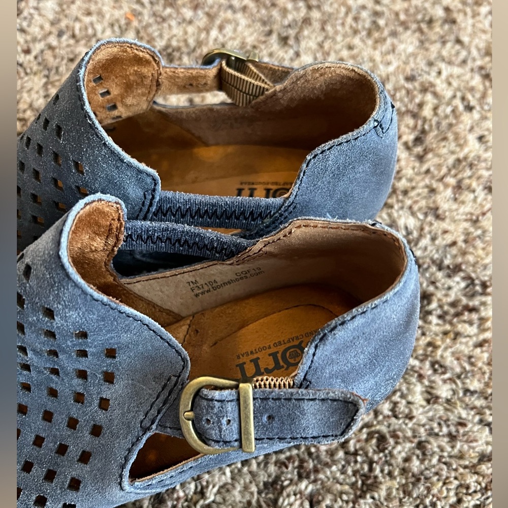 Born Women's Gray Perforated Leather Ankle Booties - Picture 8 of 9
